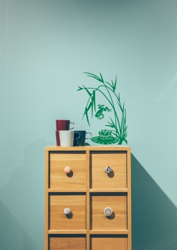 Oriental Grass with Frog & Lily Wall Sticker