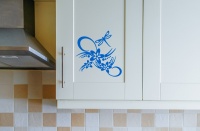 Flowers with Dragonfly Wall Sticker