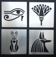 Egyptian Symbols Cat Eye Anubis Lotus Stencils